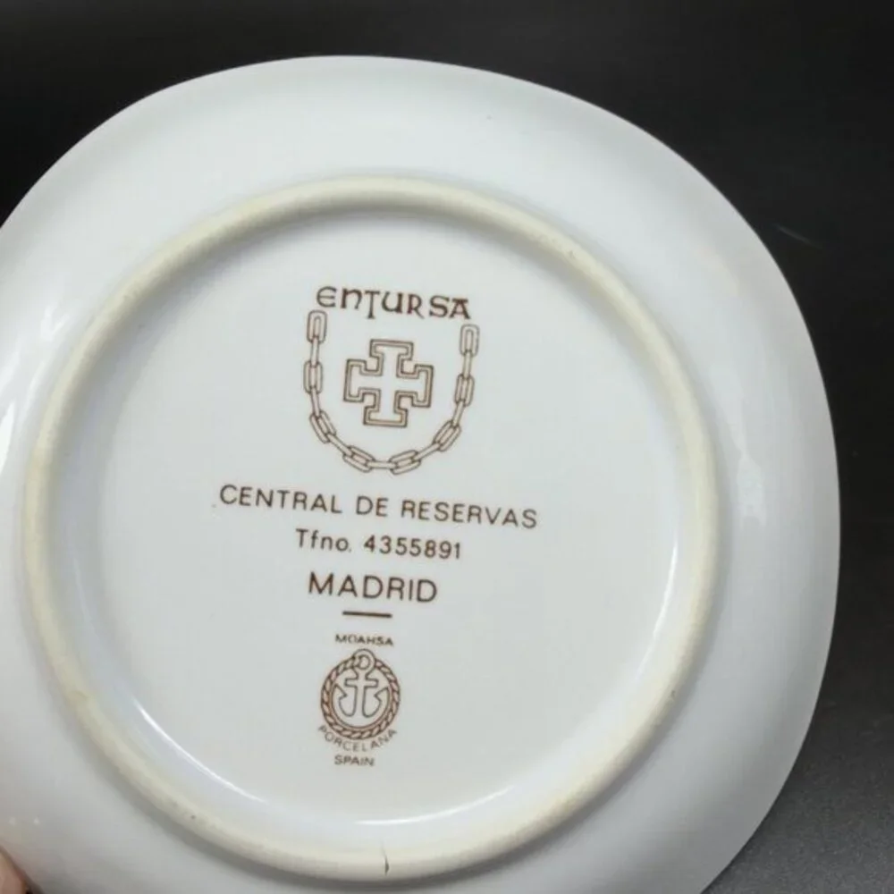 Entursa Hotel‎ Reyes Catolicos Madrid Spain Pin Trinket Plate Porcelain Dish VTG